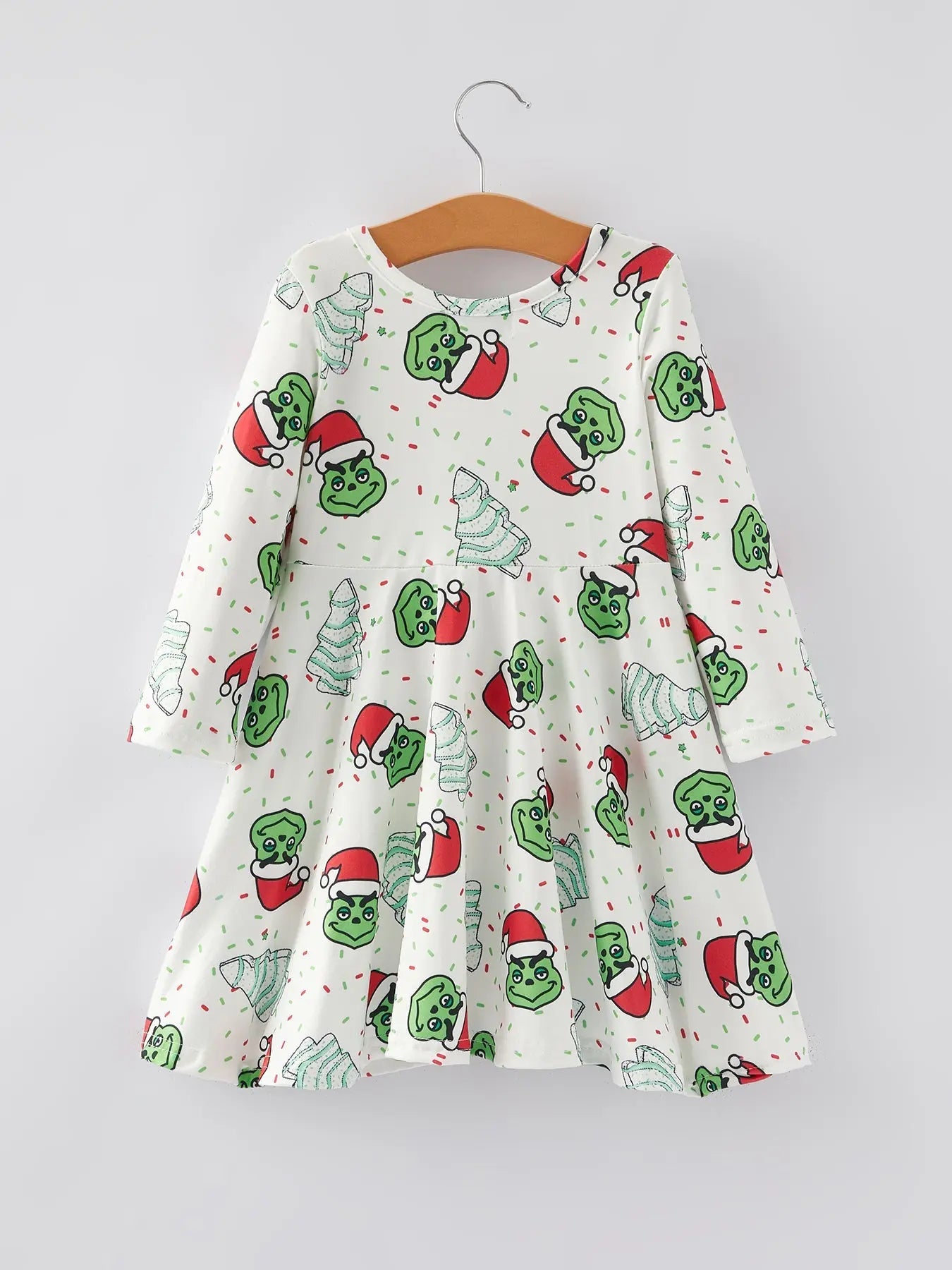 Rylee Faith Designs Christmas Cartoon Characters Gingerbread Print Girls Dress - Apparel & Accessories > Clothing > Dresses Dress