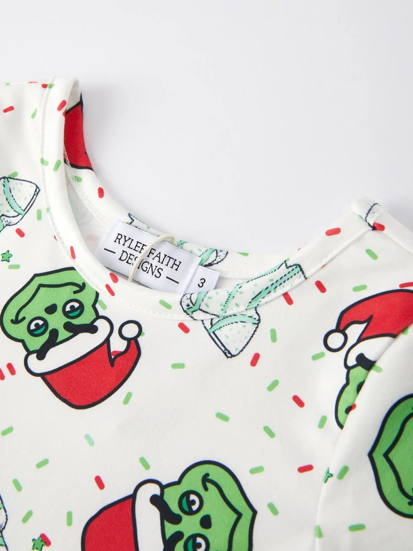 Rylee Faith Designs Christmas Cartoon Characters Gingerbread Print Girls Dress - Apparel & Accessories > Clothing > Dresses Dress