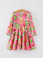 Rylee Faith Designs Rylee Faith Christmas Cartoon Characters Print Girls Dress - Apparel & Accessories > Clothing > Dresses Dress