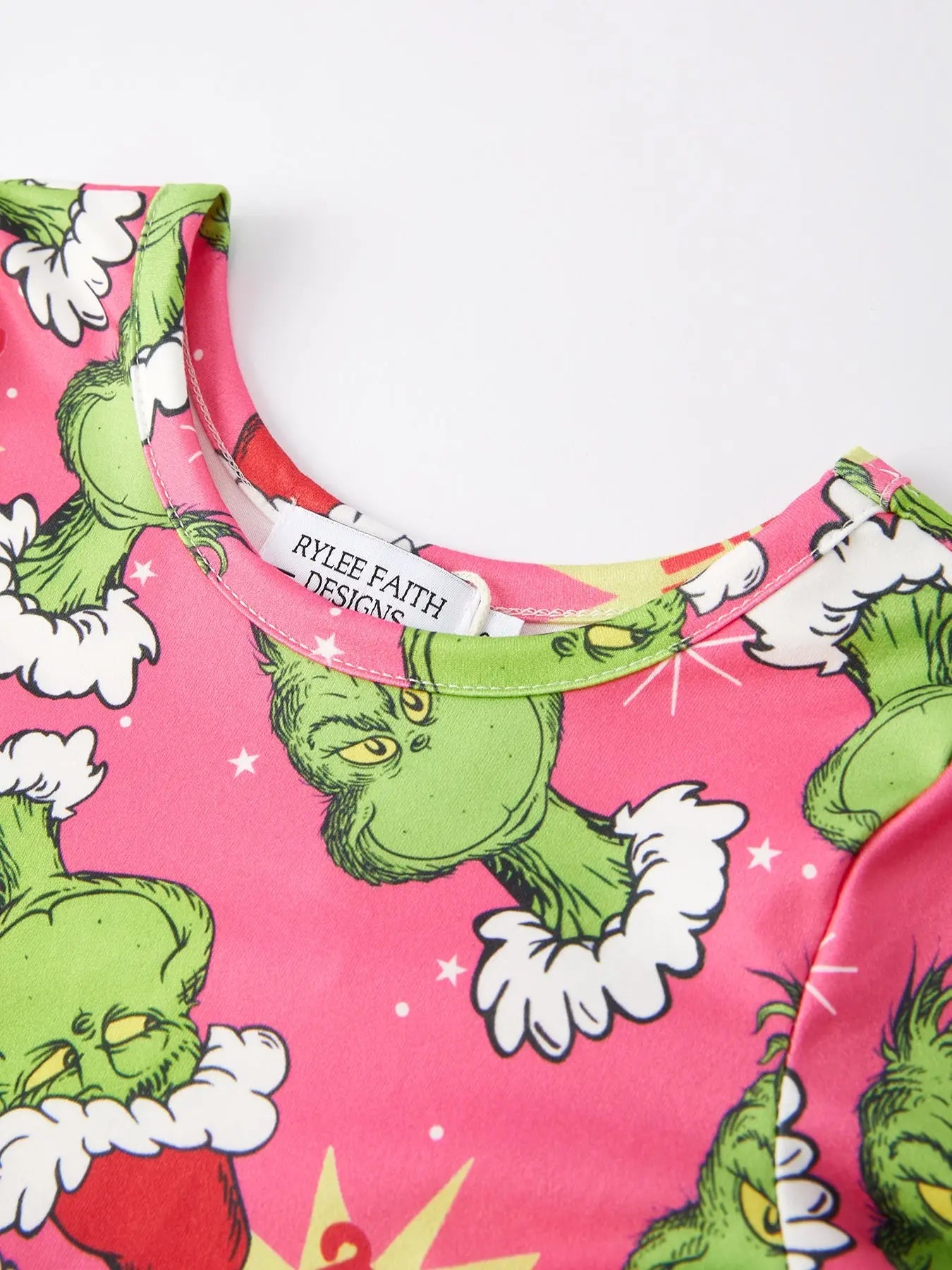 Rylee Faith Designs Rylee Faith Christmas Cartoon Characters Print Girls Dress - Apparel & Accessories > Clothing > Dresses Dress