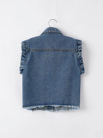 Rylee Faith Designs 4th Of July Stars Stripes Denim Vest For Girls - Apparel & Accessories > Clothing > Outerwear > Vests Top