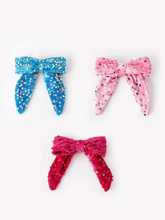 Girls Sequin Bow Hair Clip for Kids Stylish Hair Accessory Rylee Faith Designs