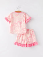 Rylee Faith Designs Girls Pink Bow Print Pajamas Set for Comfortable Bedtime Sleepwear - Apparel & Accessories > Clothing > Sleepwear & Loungewear > Pajamas Pajamas