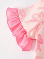 Rylee Faith Designs Girls Pink Bow Print Pajamas Set for Comfortable Bedtime Sleepwear - Apparel & Accessories > Clothing > Sleepwear & Loungewear > Pajamas Pajamas
