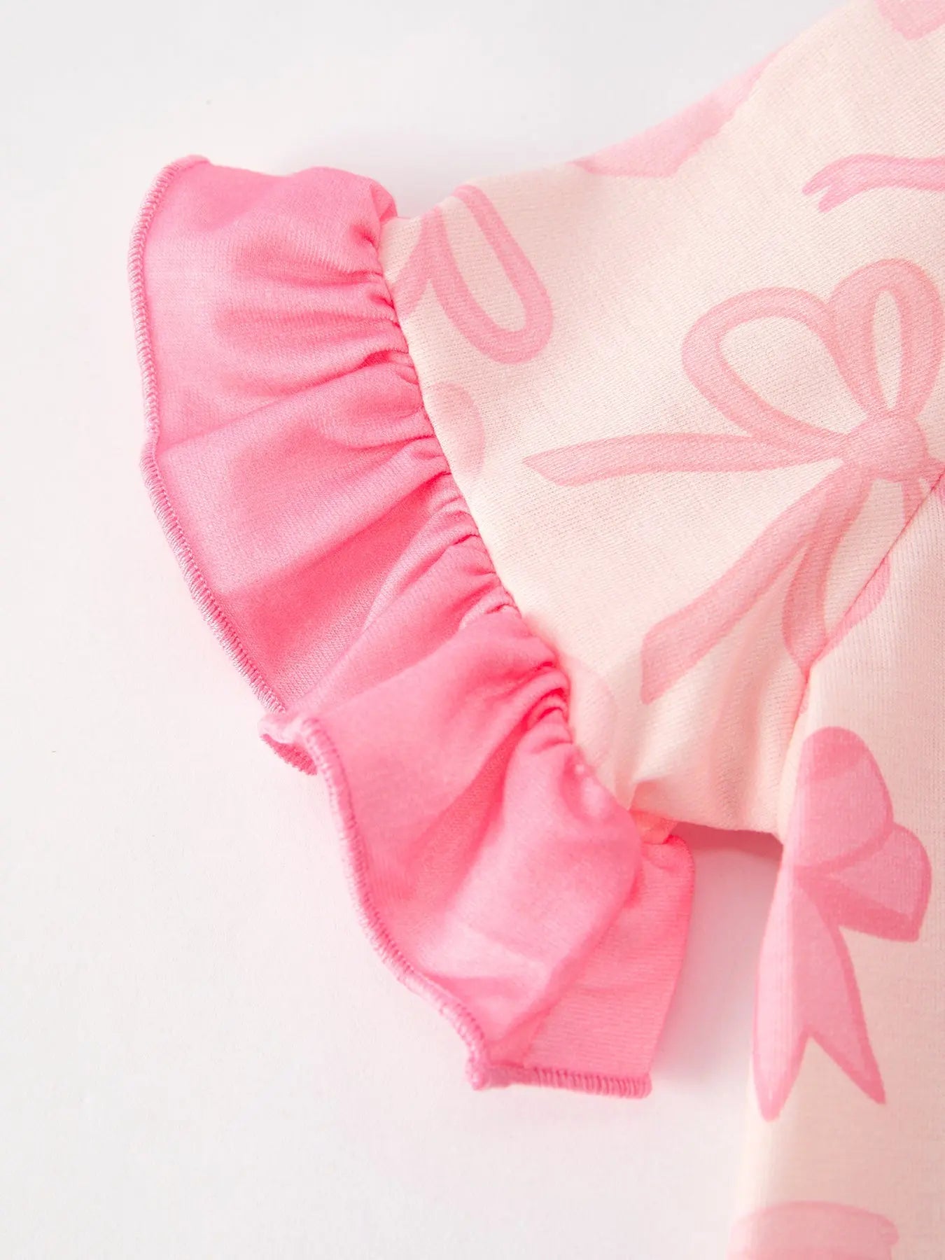 Girls Pink Bow Print Pajamas Set for Comfortable Bedtime Sleepwear Rylee Faith Designs