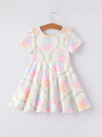Rylee Faith Designs Quality Cotton Halloween Pumpkin Bow Print Dress for Girls - Apparel & Accessories > Clothing > Dresses Dress