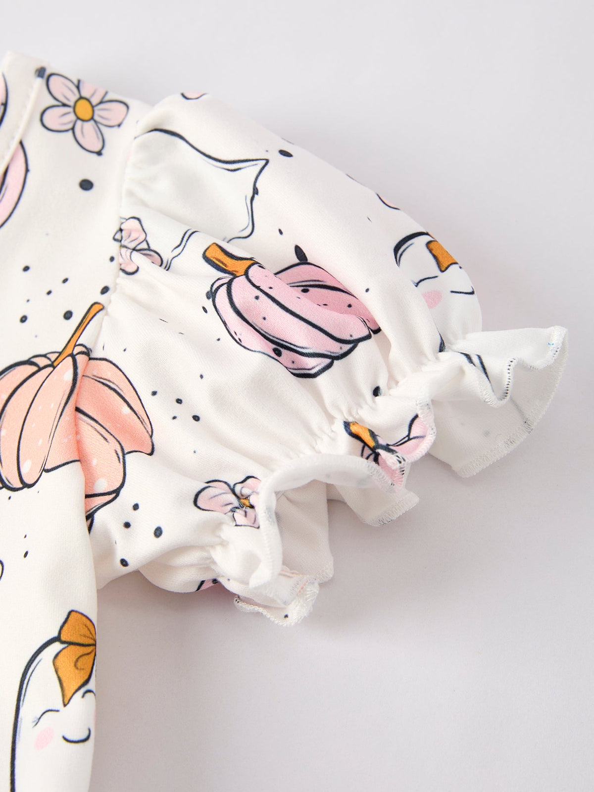 Halloween Pumpkin Ghost Print Cute Girls Dress by Rylee Faith Designs