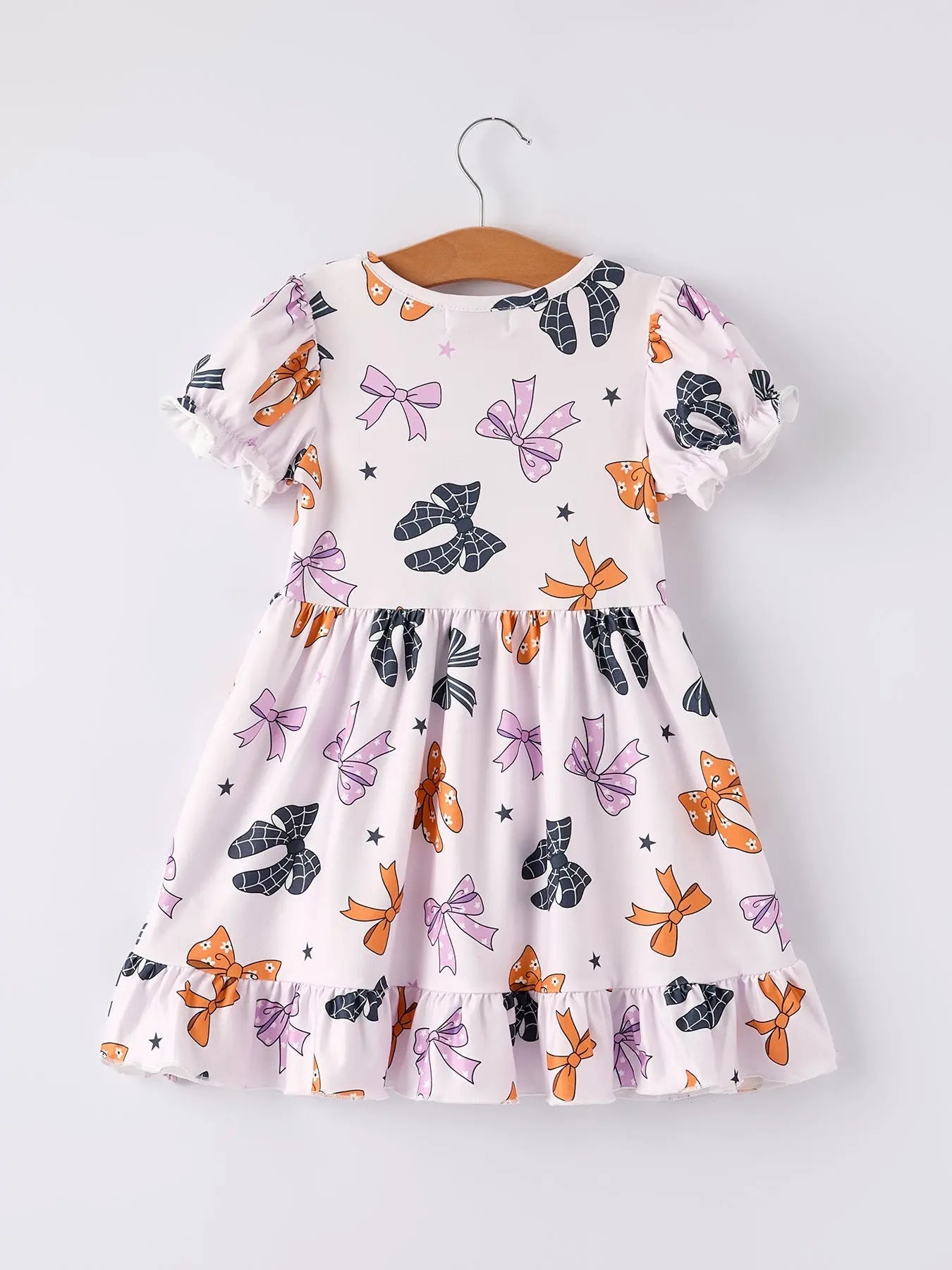 Rylee Faith Designs Cute Halloween Bow Print Dress for Little Girls with Comfortable Fit - Apparel & Accessories > Clothing > Dresses Dress