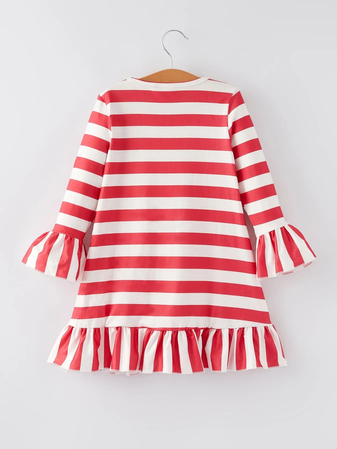 Rylee Faith Designs Girls Christmas Gingerbread Man Dress Red White Stripes - Apparel & Accessories > Clothing > Dresses Dress