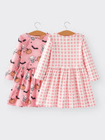 Rylee Faith Designs Colorful Plaid Ghost Print Dresses Set for Fun Halloween Celebrations - Apparel & Accessories > Clothing > Baby & Toddler Clothing > Baby & Toddler Dresses Dress