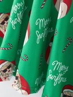 Rylee Faith Designs Green Christmas Print Milk Silk Party Dress For Girls - Apparel & Accessories > Clothing > Dresses Dress