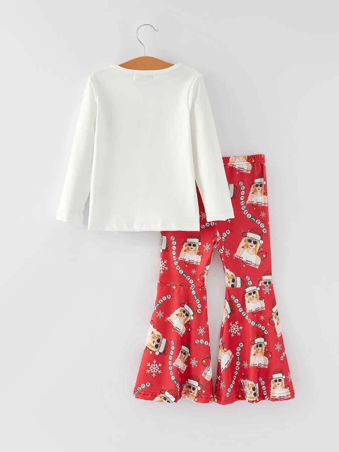 Rylee Faith Designs TS Christmas White Print Top And Pants Girls Outfits Set - Apparel & Accessories > Clothing > Outfit Sets Outfit