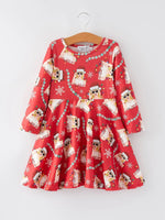 Rylee Faith Designs TS Christmas Print Red Girls Milk Silk Dress Holiday Cheer - Apparel & Accessories > Clothing > Dresses Dress