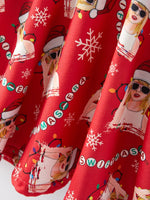 Rylee Faith Designs TS Christmas Print Red Girls Milk Silk Dress Holiday Cheer - Apparel & Accessories > Clothing > Dresses Dress