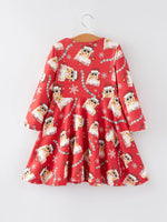 Rylee Faith Designs TS Christmas Print Red Girls Milk Silk Dress Holiday Cheer - Apparel & Accessories > Clothing > Dresses Dress