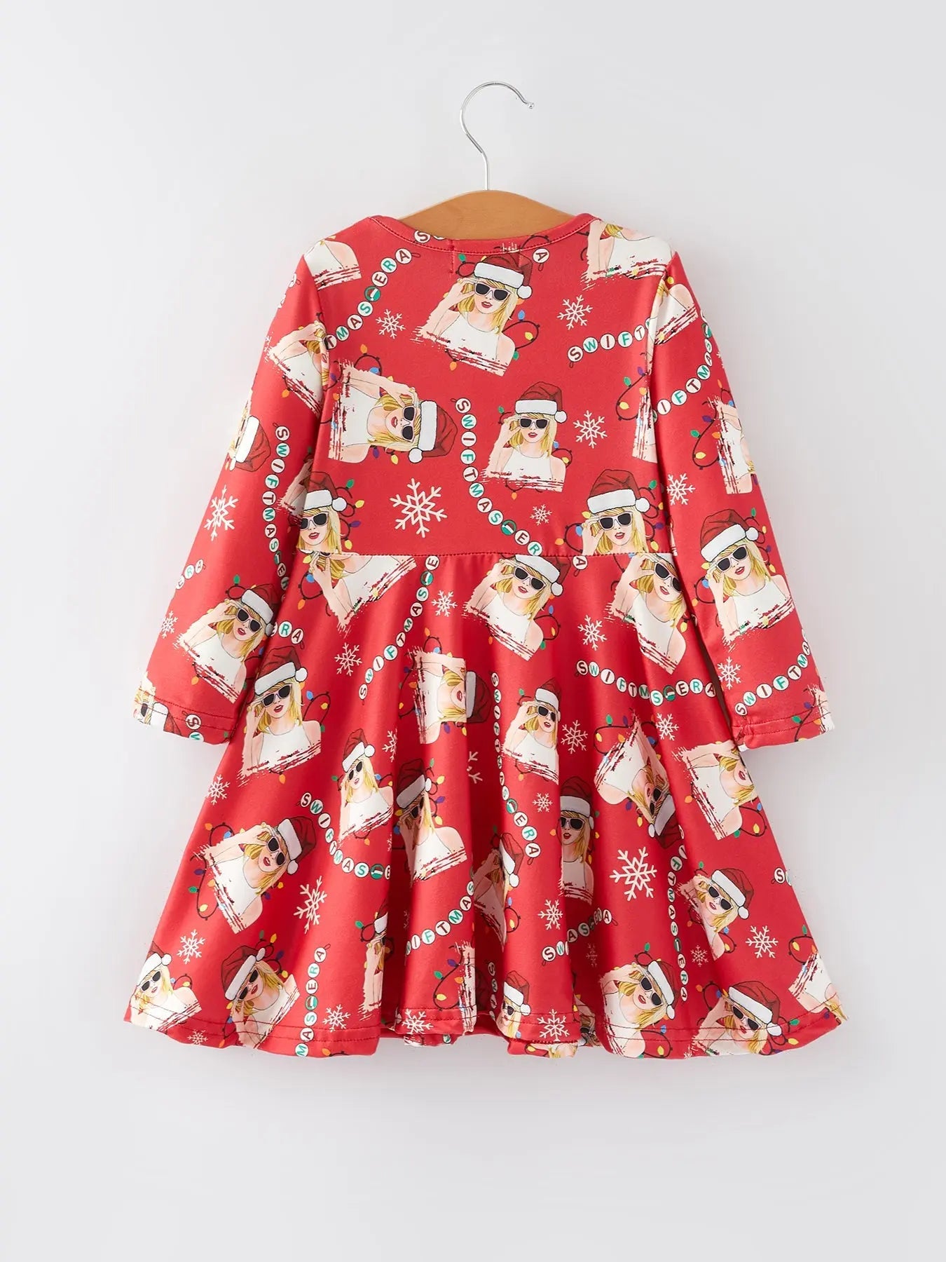Rylee Faith Designs TS Christmas Print Red Girls Milk Silk Dress Holiday Cheer - Apparel & Accessories > Clothing > Dresses Dress