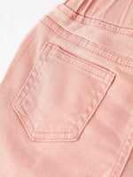 Rylee Faith Designs Girls Light Pink Bow Flared Elastic Denim Pants - Apparel & Accessories > Clothing > Baby & Toddler Clothing > Baby & Toddler Bottoms Jeans