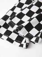 Rylee Faith Designs Girls Black and White Check Print Elastic Flared Jeans - Apparel & Accessories > Clothing > Baby & Toddler Clothing > Baby & Toddler Bottoms > Jeans Jeans