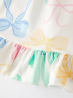 Rylee Faith Designs Easter Colorful Bow Print Puff Sleeve Girls Dress - Apparel & Accessories > Clothing > Dresses Dress