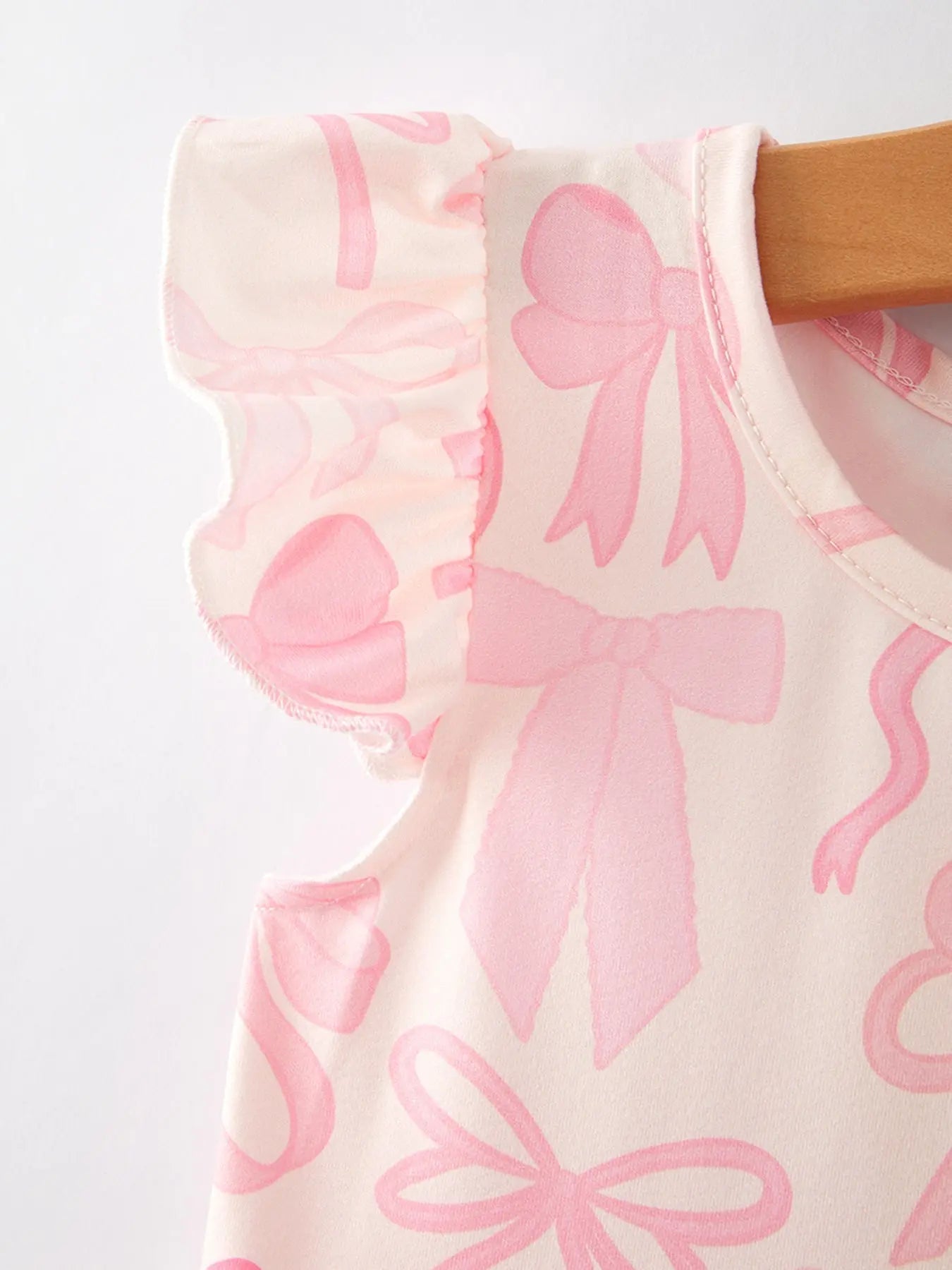 Easter Bow Print Flying Sleeve Girls Dress Rylee Faith Designs
