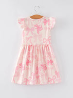 Rylee Faith Designs Easter Bow Print Flying Sleeve Girls Dress - Apparel & Accessories > Clothing > Dresses Dress