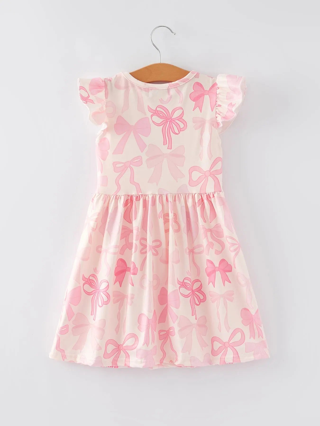 Easter Bow Print Flying Sleeve Girls Dress Rylee Faith Designs