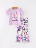 Rylee Faith Designs Spring And Summer TS Print Short Sleeve Pants Set - Apparel & Accessories > Clothing > Outfit Sets Outfit