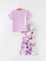 Rylee Faith Designs Spring And Summer TS Print Short Sleeve Pants Set - Apparel & Accessories > Clothing > Outfit Sets Outfit