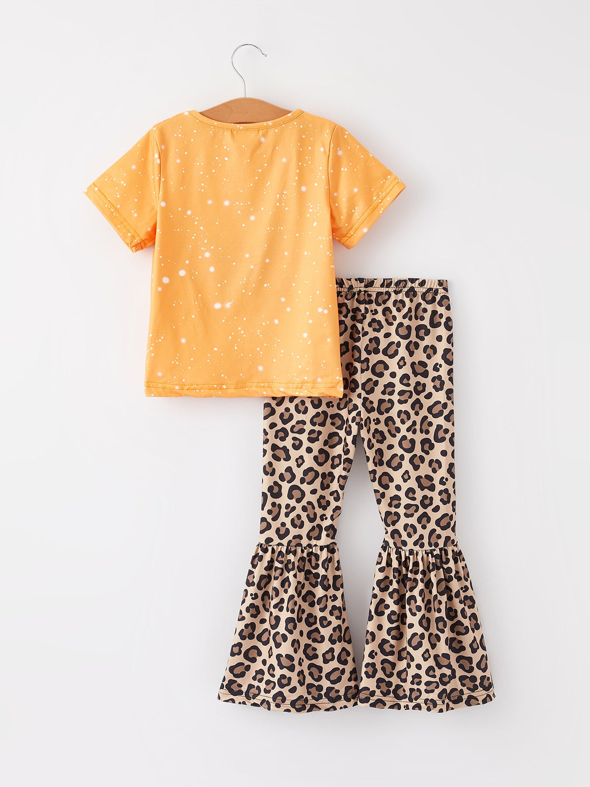 Girls Western Leopard Print long-sleeve top and matching pants set by Rylee Faith Designs