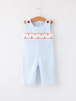 4th of july Star Embroidery Smock Boys Romper by Rylee Faith Designs at Everetts Place