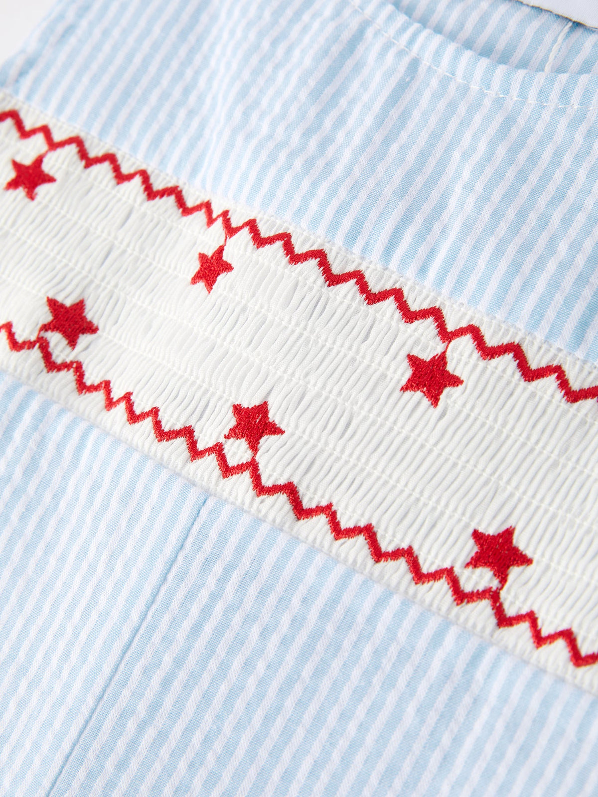 4th of july Star Embroidery Smock Boys Romper by Rylee Faith Designs at Everetts Place
