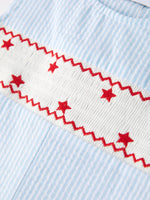 4th of july Star Embroidery Smock Boys Romper by Rylee Faith Designs at Everetts Place