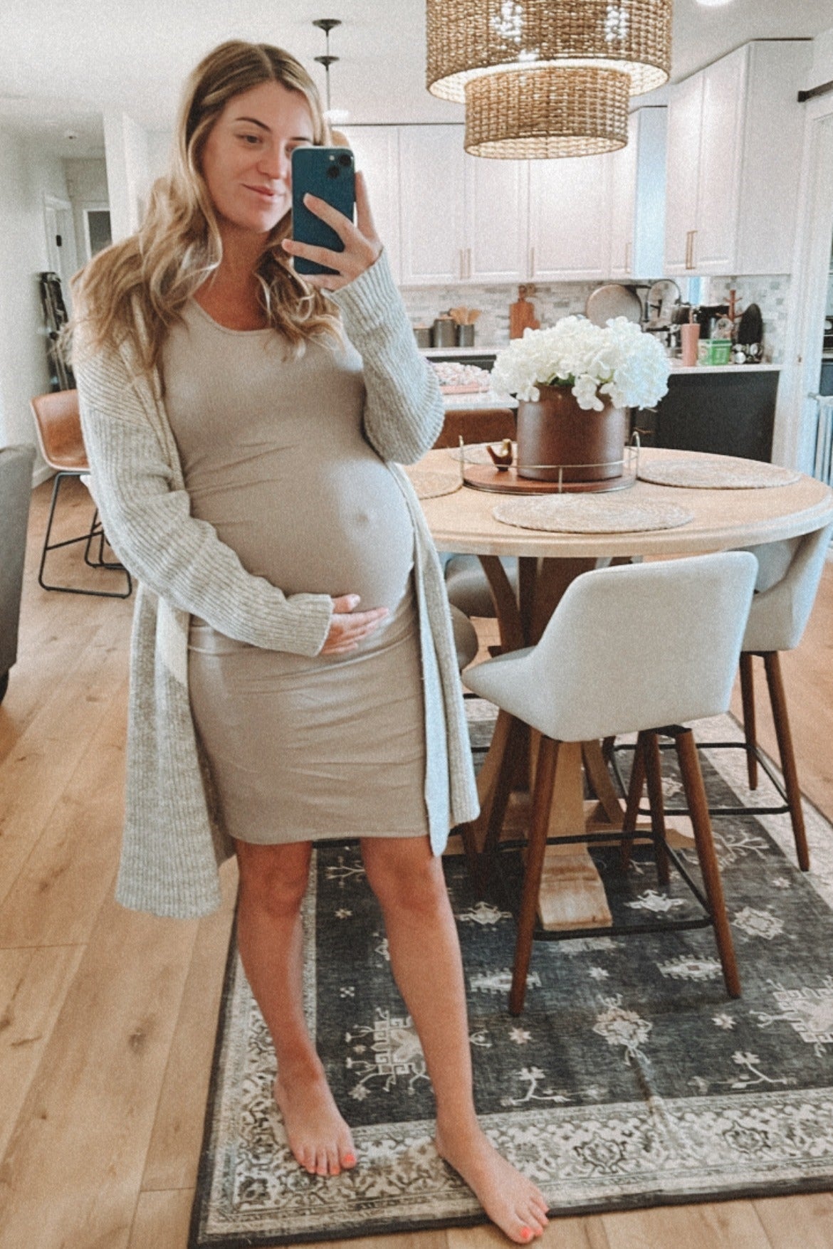 PinkBlush Mocha Ribbed Ruched Sleeveless Maternity Dress by PinkBlush (view 11 of 17)