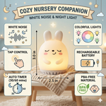 Sleeping Pal mini bunny shaped sound machine night light for toddlers.