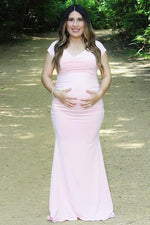 Off Shoulder Wrap Maternity Photoshoot Maxi Dress by PinkBlush (view 5 of 5)