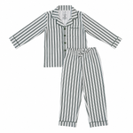 Green Stripe Collared Bamboo Set by Mebie Baby