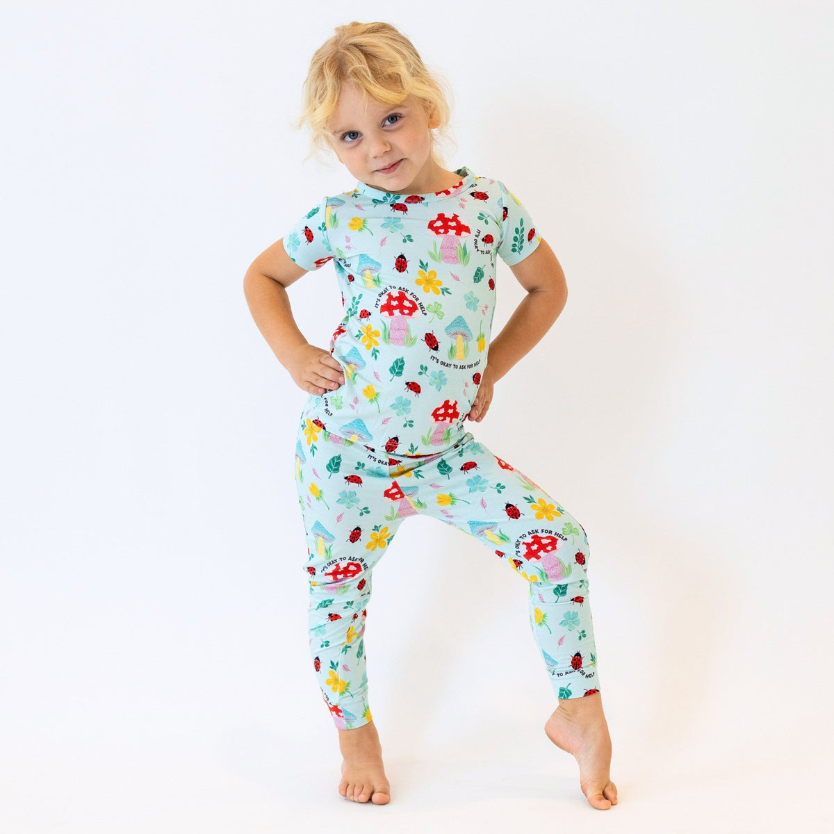 Organic The Second-Skin 2-Piece Short Sleeve Pajama | Magic Mushroom by Raising Mama at Everetts Place