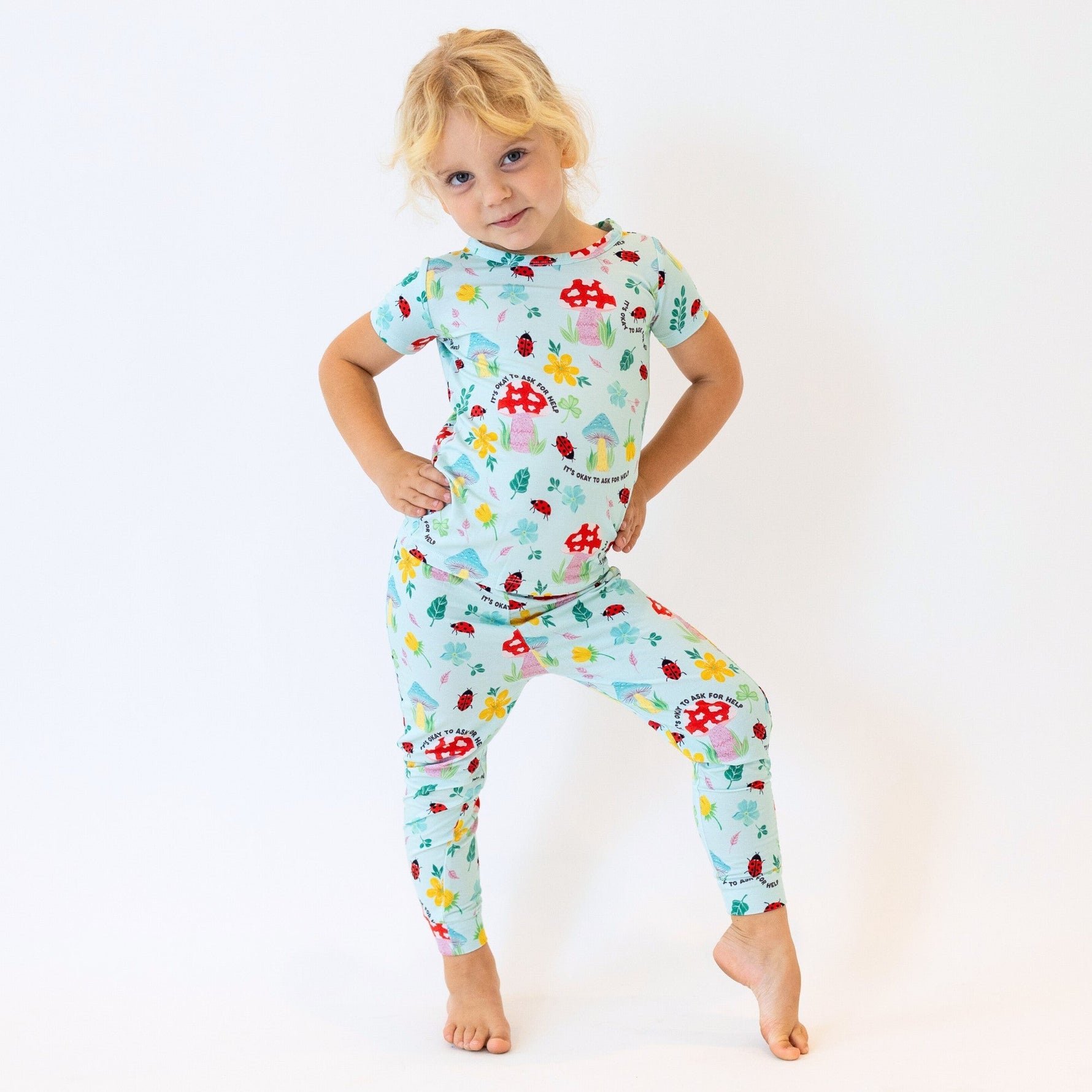 Organic The Second-Skin 2-Piece Short Sleeve Pajama | Magic Mushroom by Raising Mama at Everetts Place