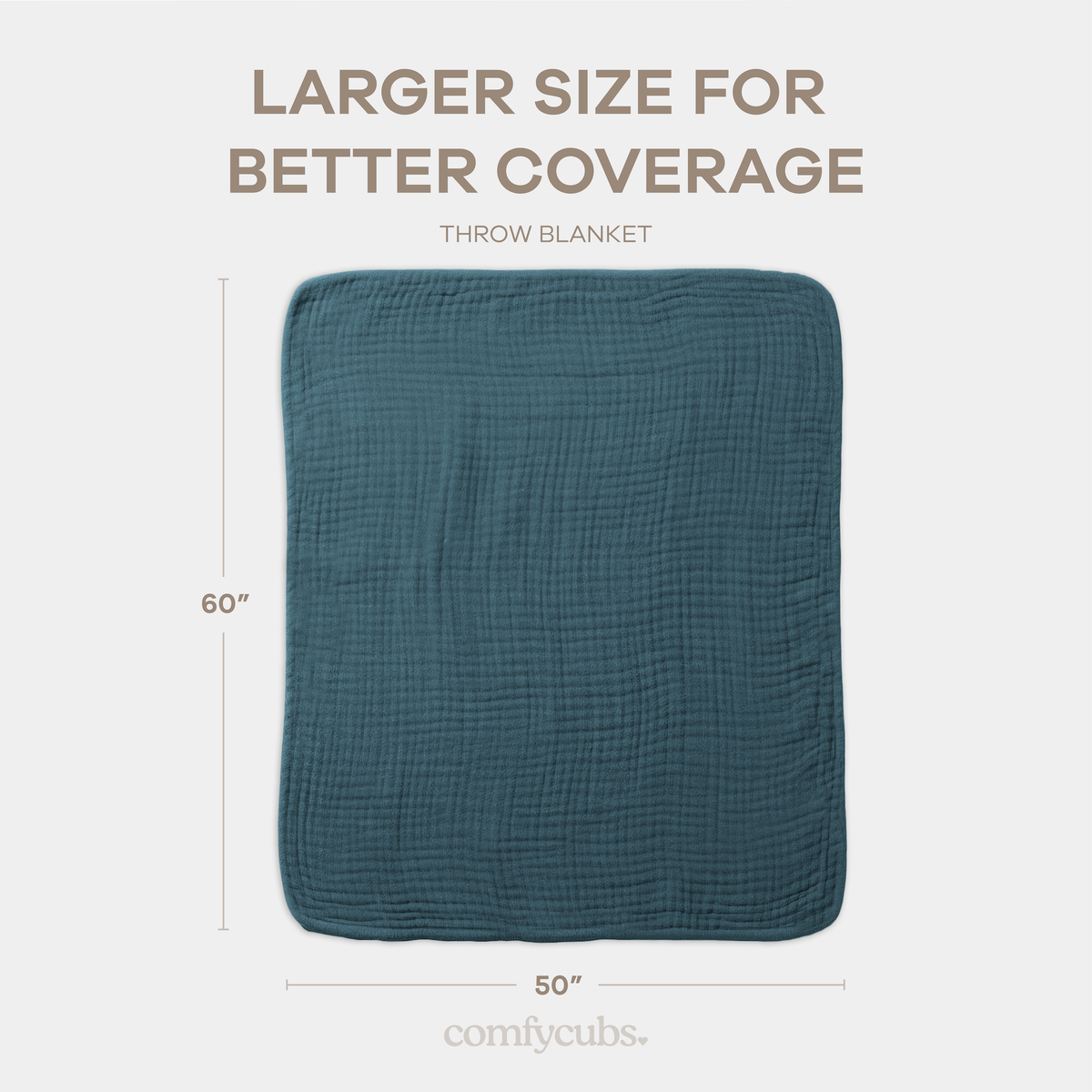 Comfy Cubs - Muslin Blanket for Adults, 6-Layer Bedding by Comfy Cubs - Neptune / Throw: 50" x 60" by Comfy Cubs at Everetts Place
