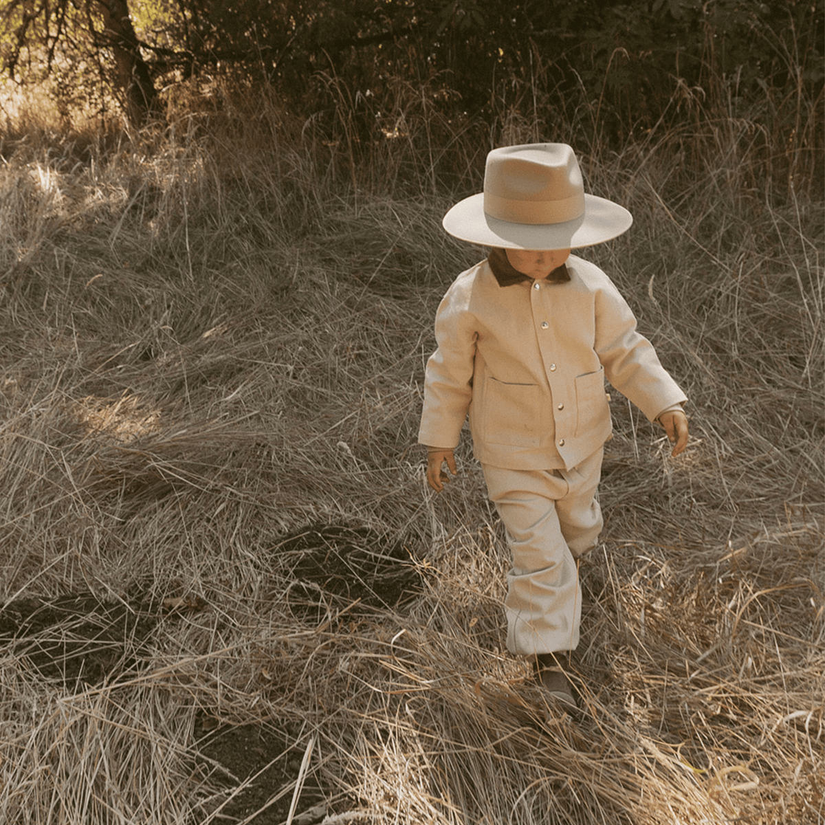 Organic Twill Button Jacket - Oat by Makemake Organics