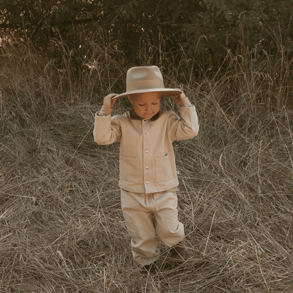 Organic Twill Button Jacket - Oat by Makemake Organics