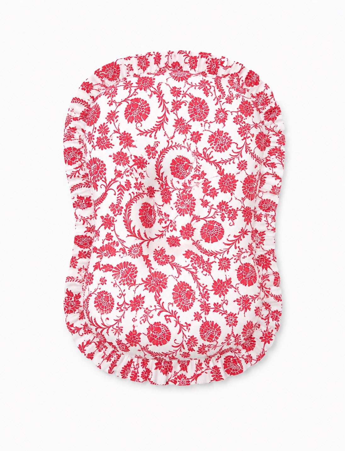 Red Chinoiserie Ruffle Baby Lounger Cover by Little Mae & Co