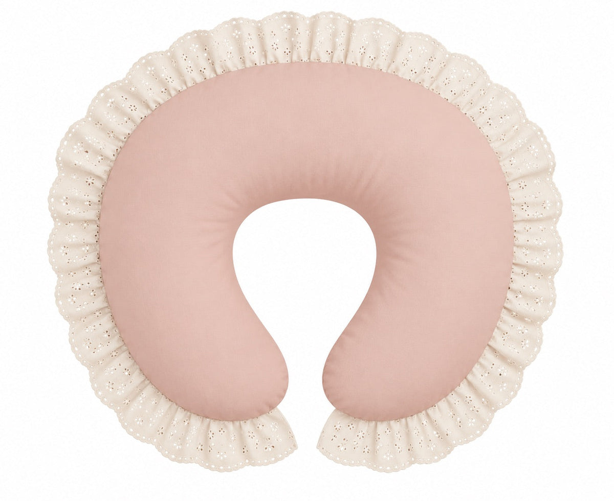 Ivory Eyelet Ruffle Original Nursing Pillow Cover by Little Mae & Co