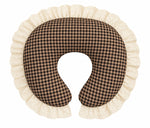 Gingham Ivory Eyelet Ruffle Original Nursing Pillow Cover by Little Mae & Co