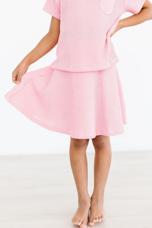 Mila & Rose ® Bubblegum Pink Scrunchy Twirl Skort With Built In Shorts - Apparel & Accessories > Clothing > Skorts Scrunchy Twirl Skort