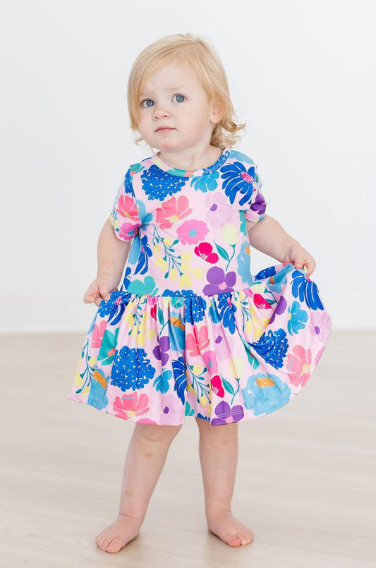 Mila & Rose ® Dahlia Dreams SS Twirl Baby Bodysuit Snap Closure Polyester - Apparel & Accessories > Clothing > Baby & Toddler Clothing > Baby & Toddler Dresses Twirl Bodysuit - S/S