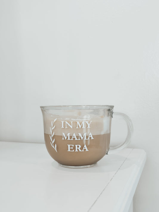 Mama Era Glass Latte Mug By Little Mae Co Clear View Little Mae & Co Everetts Place: Online Boutique 14.99