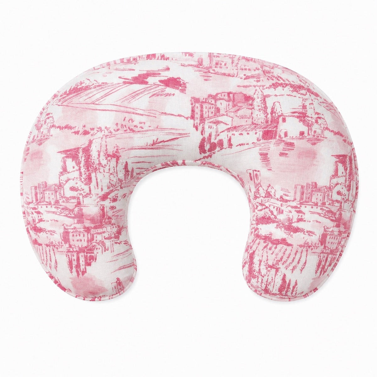 Pink Toile Ruffle Nursing Pillow Cover by Little Mae & Co (view 2 of 2)