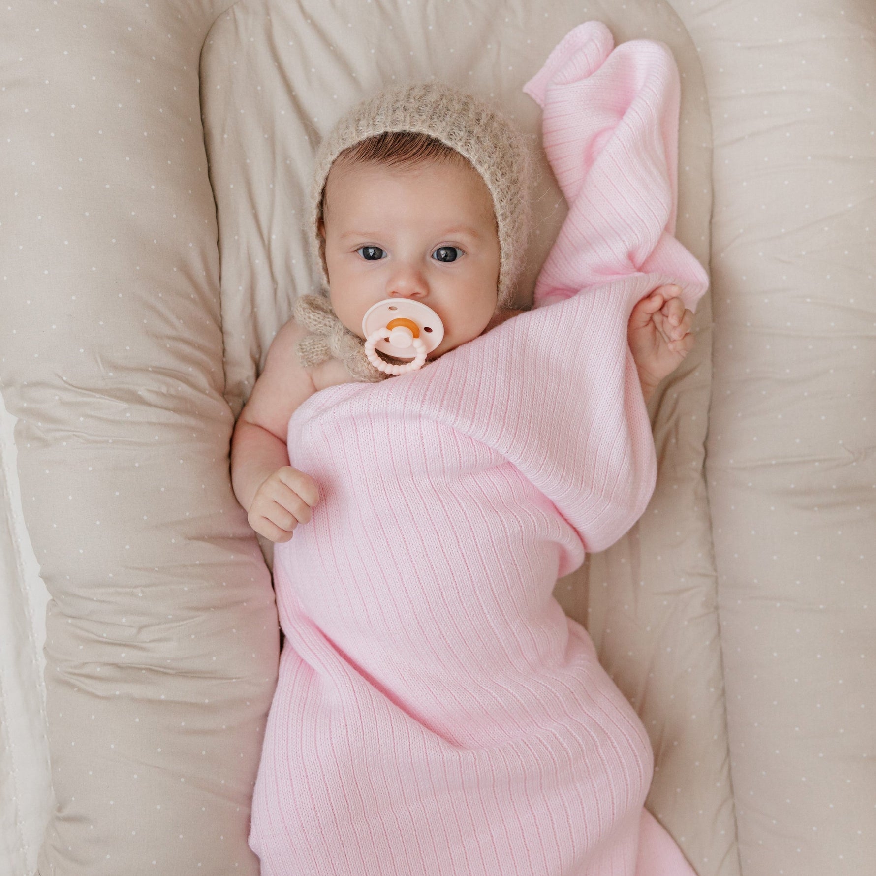 Bleu La La Organic Ribbed Knit Cotton Baby Blanket Made from 100 Percent Organic Cotton - Baby & Toddler > Swaddling & Receiving Blankets > Receiving Blankets Blanket