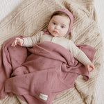 Bleu La La Organic Pointelle Luxury Knit Swaddle Blanket in 100 Percent Organic Cotton - Baby & Toddler > Swaddling & Receiving Blankets > Swaddling Blankets